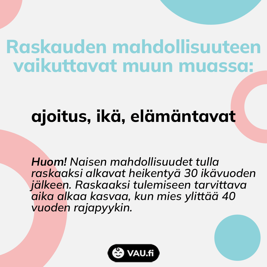 Raskaaksi tulemiseen vaikuttavia tekijöitä