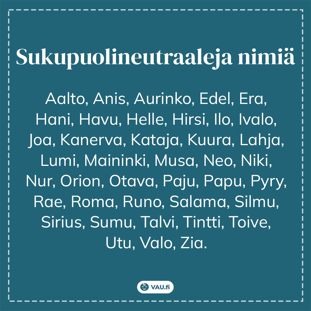 Sukupuolineutraaleja nimiä