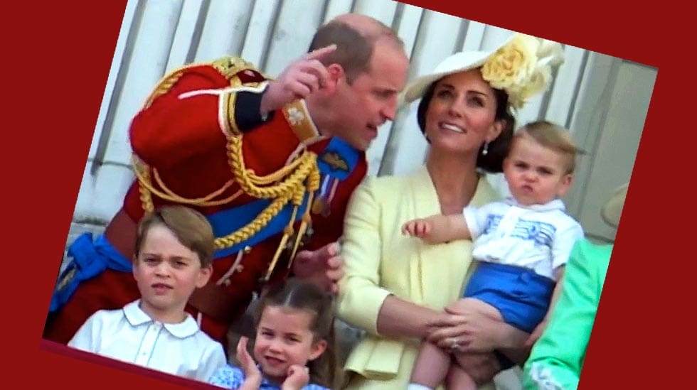 William ja Kate lapsineen kuningatar Elizabethin syntymäpäivän kunniaksi järjestetyssä paraatissa kesäkuussa 2019. (Londisland</a>, <a href="https://creativecommons.org/licenses/by/3.0">CC BY 3.0</a>, via Wikimedia Commons)