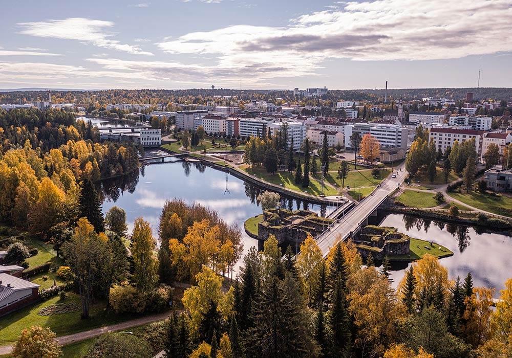 Ilmakuva Kajaanin keskusta-alueesta